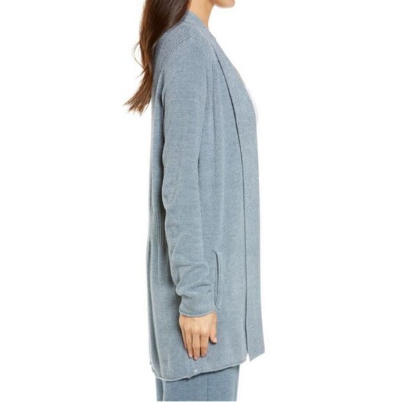 💕BAREFOOT DREAMS💕 CozyChic Open Cardigan ~ Dusk Blue Medium M NWT - Picture 2 of 12
